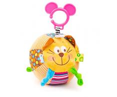 Small Foot 11424 Peluche Chat, Balle pour bébé hochet, Jouet pour Tout-Petits, Multicolore