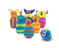 Melissa & Doug- Jeu de Bowling à 6 Quilles Monstres en Peluche avec Étui de Transport, 12210