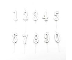 Gifts SHATCHI-1345 Lot de 4 bougies en argent Shatchi 4 chiffres pour décoration de gâteau danniversaire