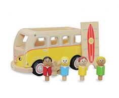 Indigo Jamm Casey Camping-Car, Retro Classique en Bois Jouet véhicule avec Toit Amovible et passagers