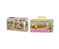 SYLVANIAN FAMILIES-La Grande Maison éclairée Mini poupées et Accessoires, 5480 & 5222 - Cuisine Aménagée