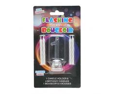 Gifts 4 All Occasions Limited SHATCHI-1245 Shatchi numéro 1 LED clignotante changeant de couleur pour gâteau, anniversaire de mariage, décoration de table