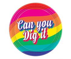 Amscan International 542744 Amscan Lot de 8 assiettes rondes en papier 17,8 cm