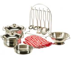 Beluga Jouets 60002 – Acier Inoxydable Batterie de Cuisine 13 pièces