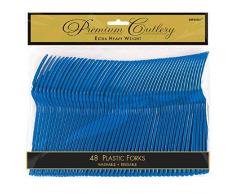 Amscan International Party Perfect Lot de 48 fourchettes réutilisables en Plastique Lavande Taille réelle
