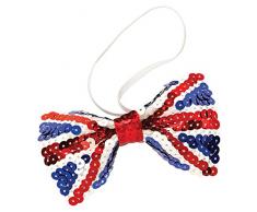 Bristol Novelty Novelty-BA908 BA908 Noeud Papillon avec Sequins Drapeau de St George, Homme, Rouge/Blanc, taille unique