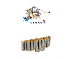 Hot Wheels City Mega Garage avec Lumières et Sons, coffret de jeu pour petites voitures avec circuit et pistes, Jouet pour enfant, CMP80 avec piles AmazonBasics