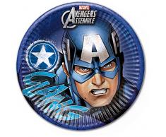 Marvel 23 cm Les Assiettes, Lot de 8 avec Captain America Avengers Assemble