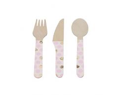 Neviti 775622 Pattern Works Lot de 24 couverts en bois Rose 16,4 x 2 x 0,3 cm