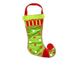 Gifts 4 All Occasions Limited SHATCHI-868 Chaussette de Noël de luxe avec long manche et pois pailletés et fourrure Multicolore