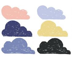 Maildor AD020O - Un sachet M Design 2 planches stickers muraux 49x69 cm, Nuages