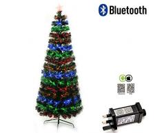 Shatchi 6055 Sapin de Noël en fibre optique avec technologie Bluetooth et technologie Bluetooth 60 cm