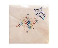 UTSG7178_1 Lot de 15 Serviettes de Table pour 70e Anniversaire Blanc/Multicolore 3 Plis