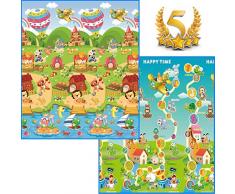 GLOBOLANDIA 92716b Tapis Double Face 180 x 150 Pliable avec Poche intégrée Maxi Animaux nouveauté 2018