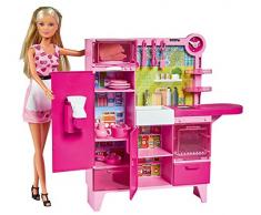 Simba - 105733342 - Steffi Love - Poupée et Mini Poupée - Steffi Love et Sa Cuisine à Fonctions - Accessoires Inclus