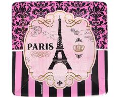 Amscan International 541729 Une journée dans Paris Assiettes en Papier 18 cm