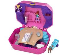 Polly Pocket Coffret Univers La Boîte à Musique avec 2 mini-figurines et accessoires, autocollants et 5 surprises cachées, jouet enfant, GCJ88