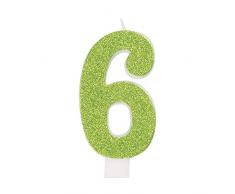 Unique Party 19966 Bougie danniversaire à paillettes Numéro 6