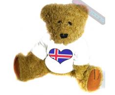 shaniztoons Mascotte en Forme de cœur avec Drapeau Islande
