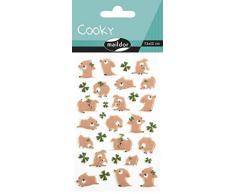 Maildor CY101C - Un sachet de gommettes 3D Cooky 1 planche 7,5x12cm, Cochons bonheur (31 stickers)
