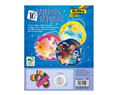 Folia 6809/10 Lot de 10 lanternes Rondes en Carton Photo à Coller Diamètre 19 cm Découpe de fenêtre env. 13,5 cm