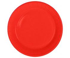 Folat Assiettes Jetables Couleur Rouge, 50602