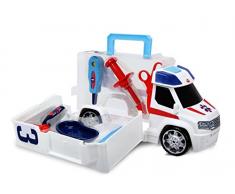 Dickie Toys - 203716000 - Véhicule Miniature - Modèle Simple - Ambulance - Push & Play Accessoires Docteur - 33 Cm