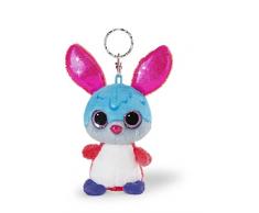 NICI - Porte-Clés Peluche Lapin NICIdoos - Grands Yeux Brillants - Collection Sirup - Lapin Dimdam Crazy - Taille 9 cm