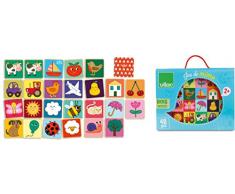 Vilac - 2477 - Jouet en Bois - Jeu de Laçage - Jeu de mémo Imagier