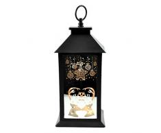 Gifts SHATCHI-1255 Shatchi Lanterne en PVC avec motif de Noël Blanc chaud