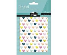 Maildor AE171C - Un sachet de gommettes Initial 4 planches 10,5x16 cm, Mini coeurs métal-pastel (544 stickers)