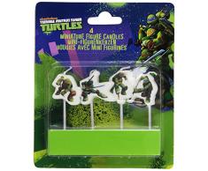 amscan - 552485 - 4 Bougies avec Mini Figurine Tortues Ninja