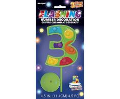 Unique Party - 37033 - Décoration à Gâteau Clignotante Numéro 3