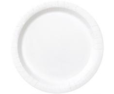 Unique Party - 31044 - Paquet de 20 Assiettes en Carton - 17.1 cm - Blanc