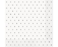Unique Party- Serviettes de table en papier, 72562, Silver