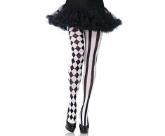 Leg Avenue - 7720 - Déguisement Pour Adulte - Modèle 7720 - Collant Arlequin - Taille Unique - Noir/Blanc