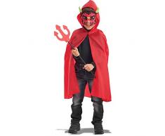 CARNIVAL TOYS 738 – Set Petit Diable Cape avec Capuche Masque et Fourchette, 63 cm