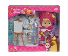 Simba - 109302047 - Masha et Michka - Poupée Peintre - + Accessoires - 12 cm