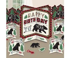 Amscan International- Décorations, 282150, Centrepiece Table Kit Ltl Lumberjack Birthday, 31 Pieces