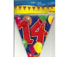 Folat Ballons à fanions Chiffre 14 Ans 10 m
