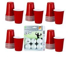 Idena 10118234 Beer Pong Tasse et des balles, 56 pièces