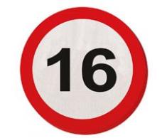 Creative Traffic Sign fête danniversaire Serviettes de Table (Lot de 20) – 16ème Anniversaire