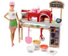 Barbie - Coffret Pizzeria Poupée Mannequin, FHR09