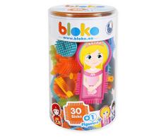 BLOKO - 503573 - Tube de 30 BLOKO et 1 figurine offerte - Jouet de construction - Dès 12 mois