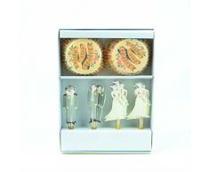 Gifts SHATCHI-1390 Décoration de gâteau pour cupcakes de mariage Multicolore