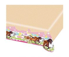amscan - 552345 - Nappe Plastifiée Chevaux 2 - 120 x 180 cm