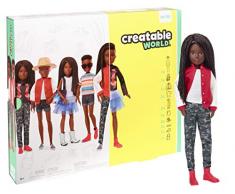 Mattel Creatable World Poupée à Personnaliser aux Cheveux Noirs Tressés, Vêtements et Accessoires, Jouet Créatif pour Enfants à Partir de 6 Ans, GGG55