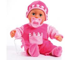 Bayer Design- Poupon Bébé-Premiers Mots avec 24 Sons-Rose-38 Cm, 93800-pink, Rose