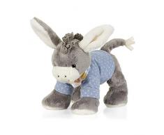 Sterntaler Animal en Peluche Âne Emmi, Hochet Intégré, Pour Bébé dès la Naissance, 20 cm, Gris/Bleu Clair