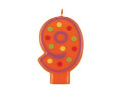 Unique Party - 37559 - Bougie Décorative dAnniversaire Numéro 9